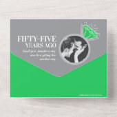 55ste trouwdag smaragd oneindigheidsring all in one uitnodiging (Achterkant)