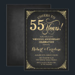 55ste trouwjubileum - Gouden krijtbord Kaart<br><div class="desc">Gouden uitnodiging voor 55ste trouwjubileum.
Elegant retro vintage ontwerp met namaakgoud en zwart krijtbordpatroon. Met script lettertype. Proost op 55 jaar! Kan worden gepersonaliseerd naar elk jaar van het huwelijk! Stuur me een bericht als je verdere aanpassing nodig hebt.</div>