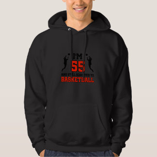 55ste verjaardag 55 jaar oud basketballer hoodie