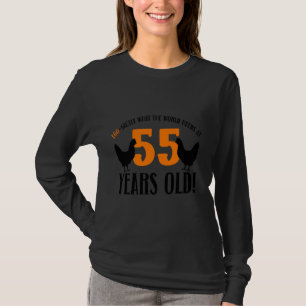 55ste verjaardag 55 jaar oude kip t-shirt