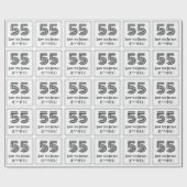 55ste verjaardag: Art Deco geïnspireerd stijl "55" Cadeaupapier (Vlak)