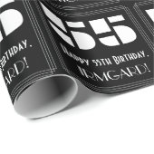 55ste verjaardag: Art Deco Geïnspireerde look "55" Cadeaupapier (Rol Hoek)