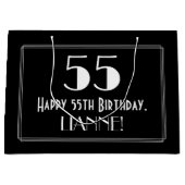 55ste verjaardag: Art Deco geïnspireerde stijl "55 Groot Cadeauzakje (Voorkant)