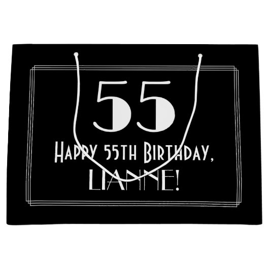 55ste verjaardag: Art Deco geïnspireerde stijl "55 Groot Cadeauzakje