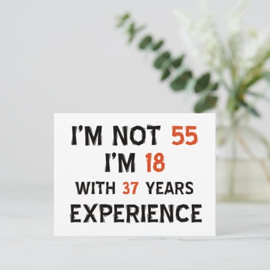 55ste verjaardag design briefkaart (Staand voorkant)