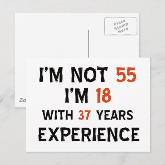 55ste verjaardag design briefkaart (Voorkant / Achterkant)