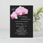 55ste verjaardag feestuitnodiging orchideeën kaart (Staand voorkant)