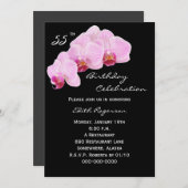 55ste verjaardag feestuitnodiging orchideeën kaart (Voorkant / Achterkant)