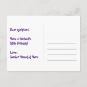 55ste verjaardag: Fun Stars Pattern, Rainbow 55, N Briefkaart (Achterkant)