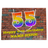 55ste verjaardag: Graffiti-geïnspireerde regenboog Groot Cadeauzakje (Voorkant)