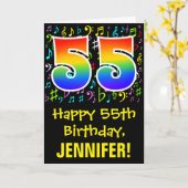 55ste verjaardag: kleurrijke muzieksymbolen + rege kaart (Gele Bloem)
