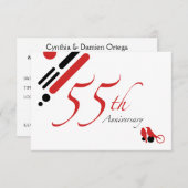 55ste verjaardag (mod vogels) kaart (Voorkant / Achterkant)