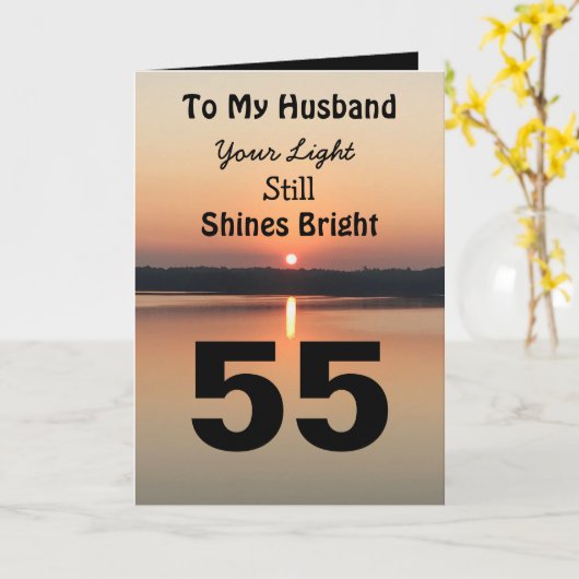 55ste verjaardag van mijn man licht schijnt helder kaart (Gele Bloem)