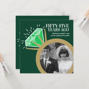 55ste verjaardagsfeest smaragd gouden ring twee fo kaart
