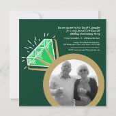 55th Anniversary Party Emerald Gold Ring Twee foto Kaart (Achterkant)