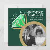 55th Anniversary Party Emerald Gold Ring Twee foto Kaart (Voorkant)