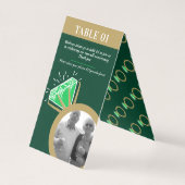 55th Anniversary Party Emerald Gold Ring Twee foto Kaart (Achterkant)