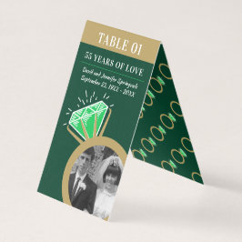 55th Anniversary Party Emerald Gold Ring Twee foto Kaart