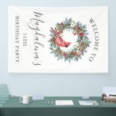 55th Birthday Banner Red Cardinal Custom Welcome (Beurs)