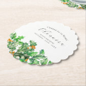 55th Birthday December Birth Flower Holly Custom Kartonnen Onderzetters (Gekanteld)