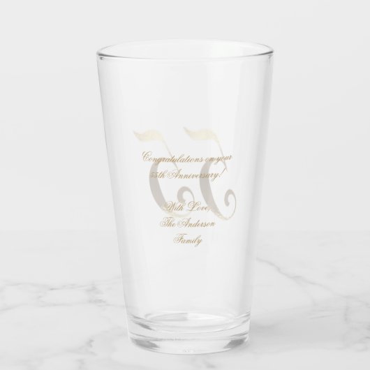 55th Birthday Emerald Bruiloft Jubileum Glas (Achterkant)