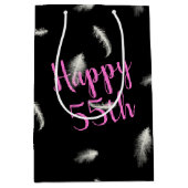 55th Birthday Feathers Medium Gift Bag Medium Cadeauzakje (Voorkant)