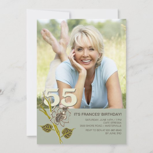 55th Birthday Foto Uitnodiging (Voorkant)