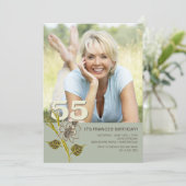 55th Birthday Foto Uitnodiging (Staand voorkant)