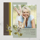 55th Birthday Foto Uitnodiging (Voorkant / Achterkant)