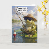 55th Birthday Frog Fishing on Lily Pad Kaart (Gele Bloem)