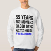 55th Birthday // Funny Mannen's Birthday Countdown T-shirt (Voorkant)