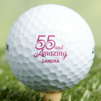55th Birthday Gift for Friend Pink Stylish Custom Golfballen