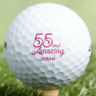 55th Birthday Gift for Mom Pink Elegant Custom Golfballen