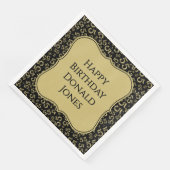 55th Birthday Gold/Black Bracket Number Pattern Servet (Hoek)
