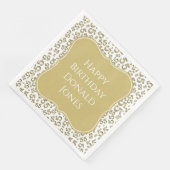 55th Birthday Gold/White Bracket Number Pattern Servet (Hoek)