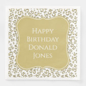 55th Birthday Gold/White Bracket Number Pattern Servet (Voorkant)