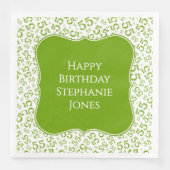 55th Birthday Green/White Bracket Number Pattern Servet (Voorkant)