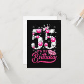 55th Birthday High Hiel Shoes Crown Diamond Kaart (Voorkant / Achterkant in situ)