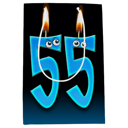 55th Birthday Kandles Medium Gift Bag Medium Cadeauzakje (Voorkant)