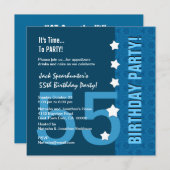 55th Birthday Modern Hues of Blue Funny D845B1 Kaart (Voorkant / Achterkant)