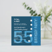 55th Birthday Modern Hues of Blue Funny D845B1 Kaart (Staand voorkant)
