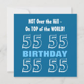 55th Birthday Modern Hues of Blue Funny D845B1 Kaart (Achterkant)