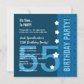 55th Birthday Modern Hues of Blue Funny D845B1 Kaart (Voorkant)
