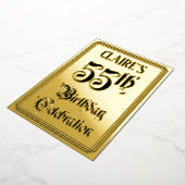 55th Birthday Party — Elegant Script + aangepaste  Folie Uitnodiging (Gedraaid)