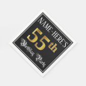 55th Birthday Party — Fancy Script, Faux Gold Look Servet (Hoek)