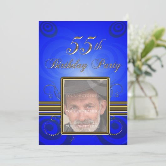 55th Birthday party Invitation Kaart (Staand voorkant)