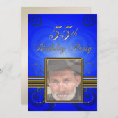 55th Birthday party Invitation Kaart (Voorkant / Achterkant)