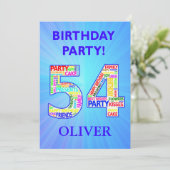 55th Birthday Party Uitnodiging voeg een naam toe (Staand voorkant)