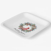 55th Birthday Red Cardinal Wreath Custom Papieren Bordje (Gebogen)