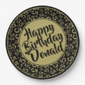 55th Black/Gold Random Number Pattern Papieren Bordje (Voorkant)